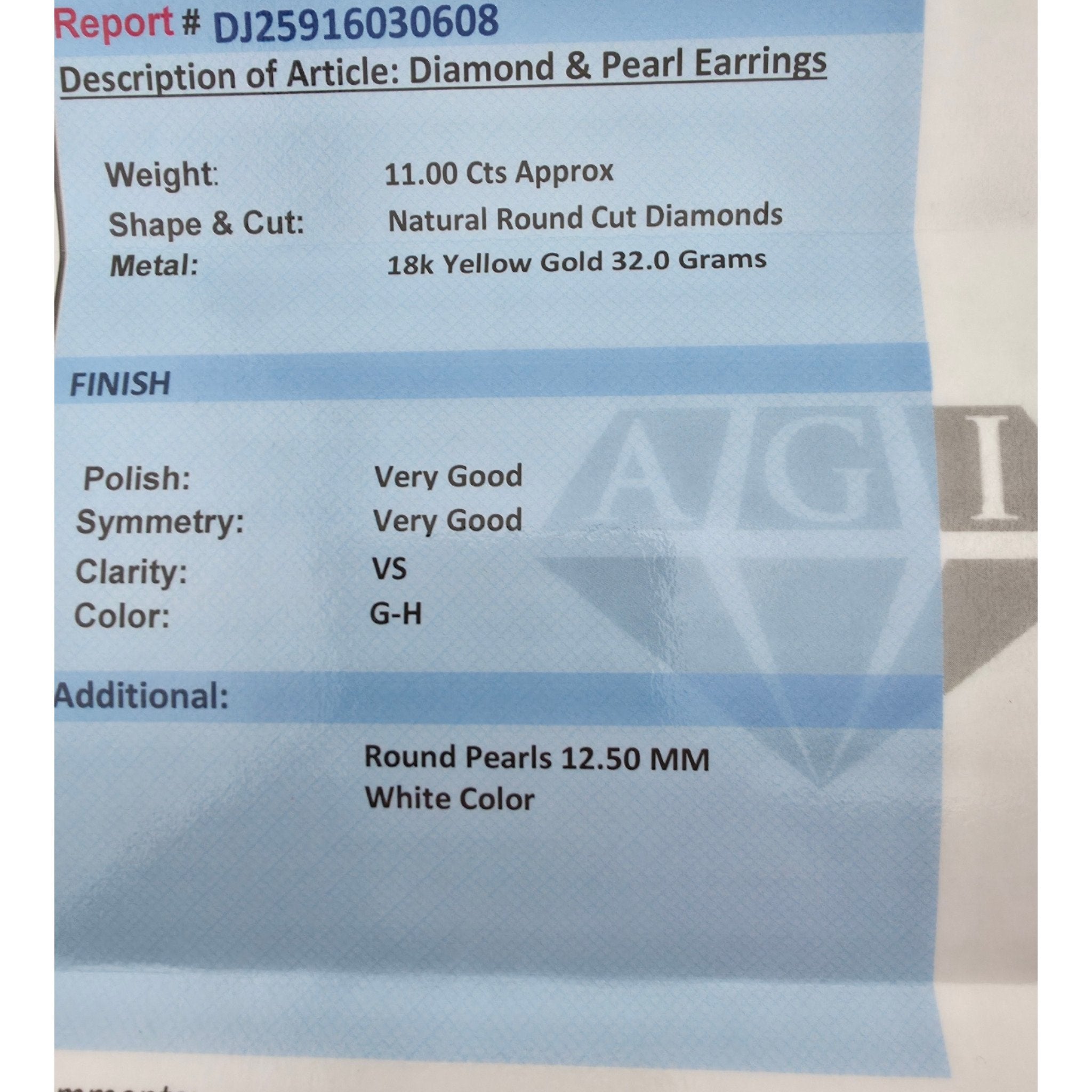 18K Gold and 11ct Diamonds Earrings