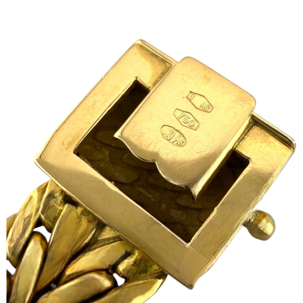 18K Yellow Gold Interwoven Three Band Bracelet