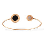 Bvlgari Bvlgari Onyx Diamonds 18K Rose Gold Open Cuff Bracelet