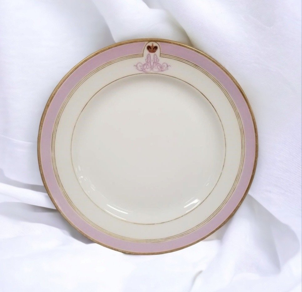 Imperial Russian Porcelain Plate from Service for Grand Duke Alexander Alexandrovich