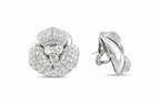 18K White Gold 4.56ct Diamond Floral Petal Earrings