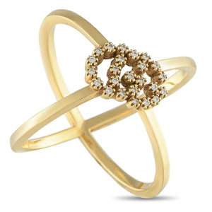 Gucci Running X 18K Yellow Gold Diamond Ring