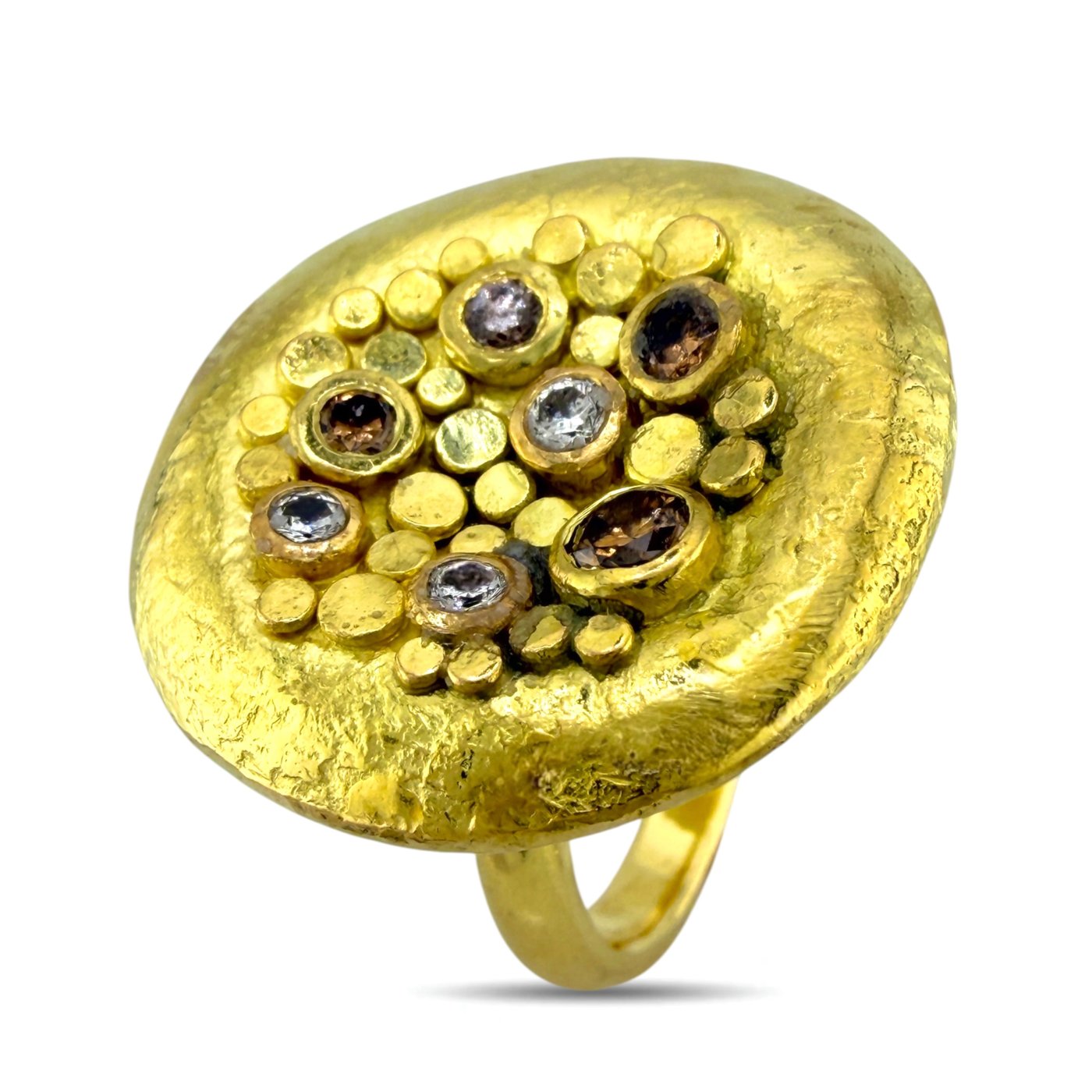 18K Yellow Gold Circular 0.50ct Diamond Ring