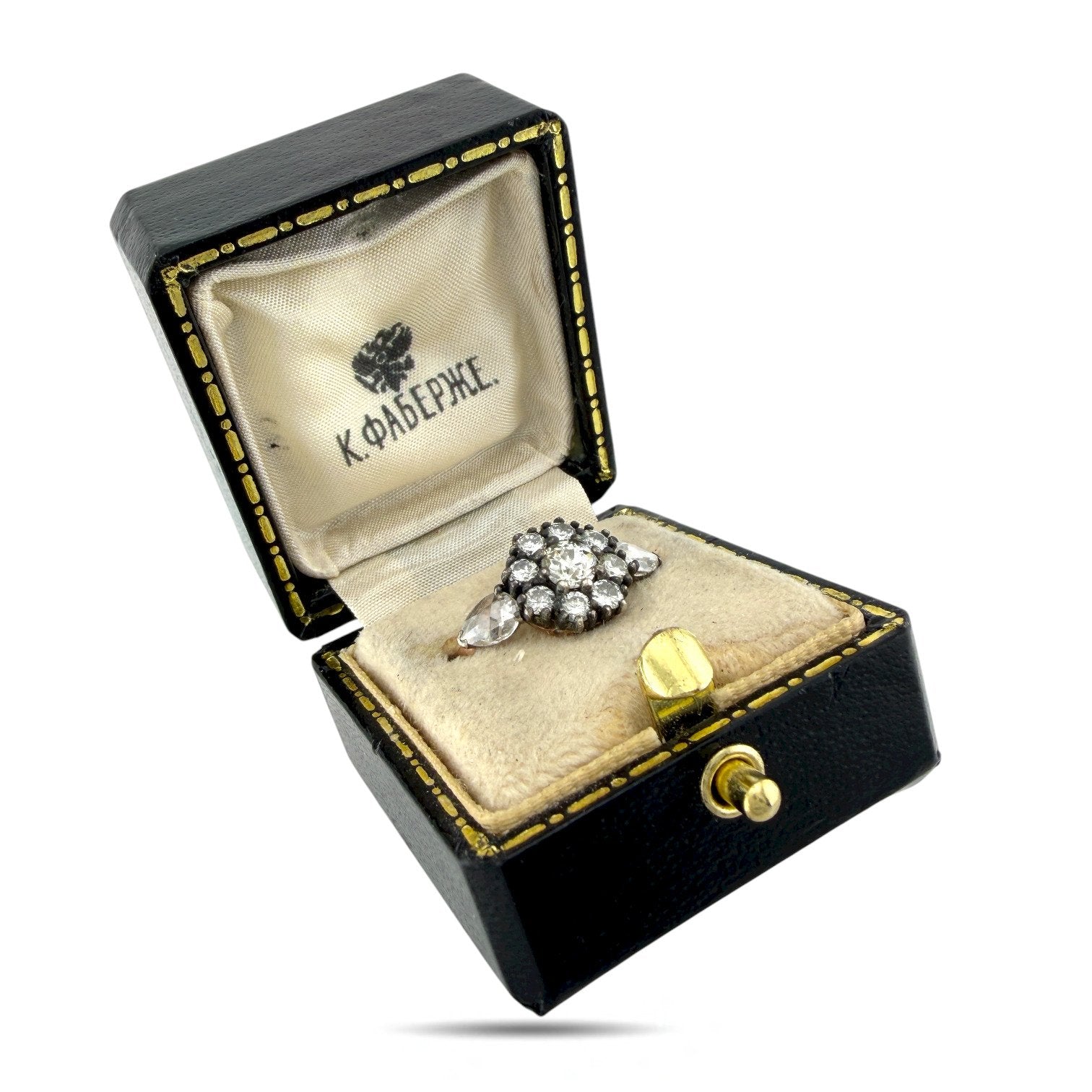 K. Faberge 56K Rose Gold 1.45ct Diamond Ring