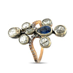 Antique Imperial Russian 56K Rose Gold and 0.85ct Diamond Ring