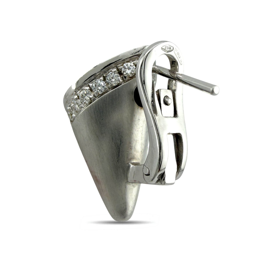 18K White Gold 1.56ct Diamond Heart Earrings