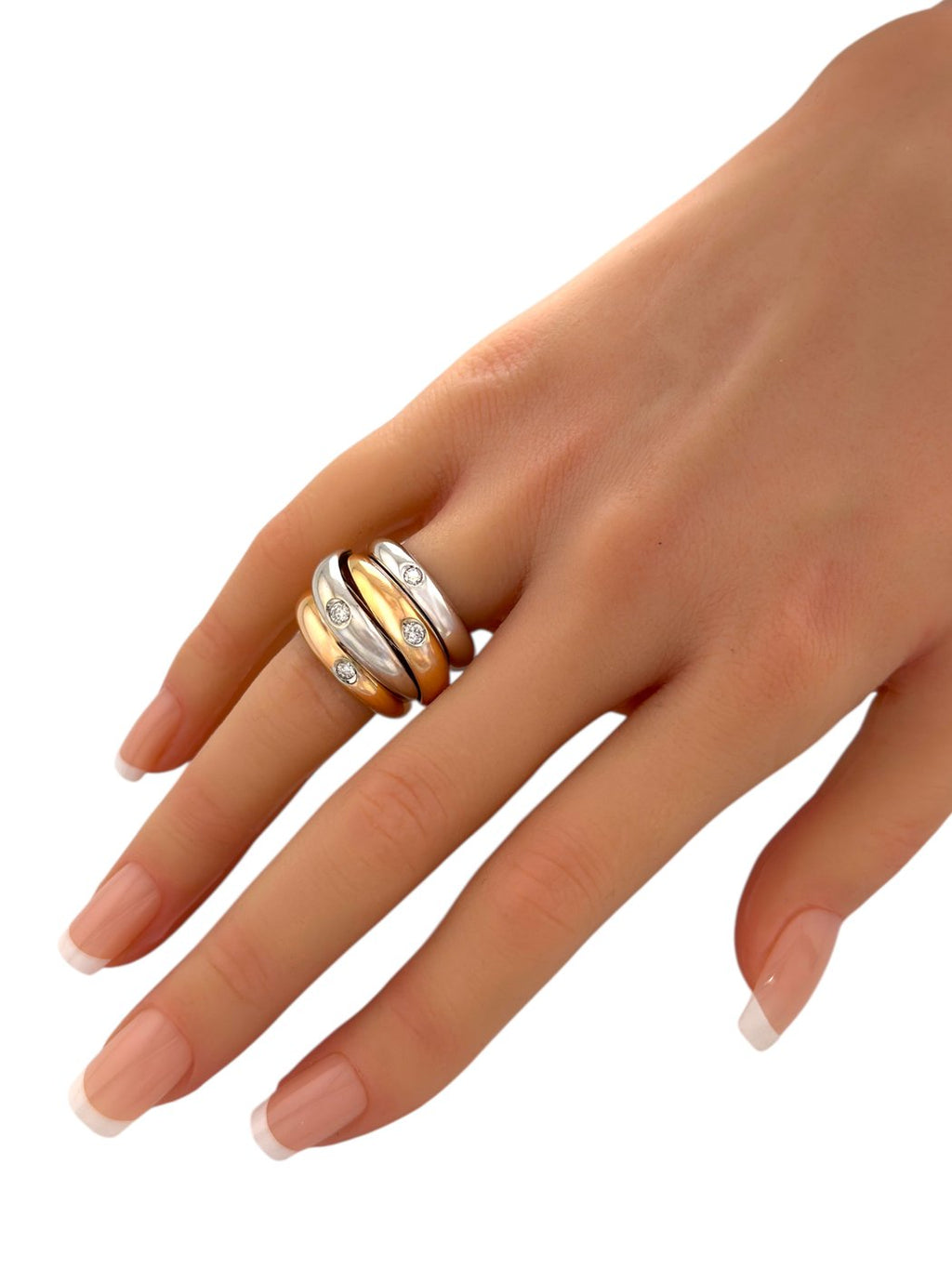 Two-Tone 18K Rose and White Gold 0.16ct Diamond Ring