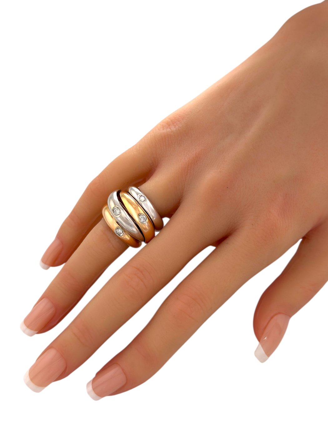 Two-Tone 18K Rose and White Gold 0.16ct Diamond Ring