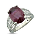 Platinum 3.5ct Ruby and 1.1ct Diamond Ring