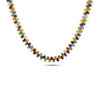 Rainbow 14K Yellow Gold 117.5ct Multi-Gemstone Necklace