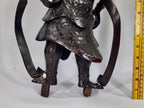 Antique Japanese Meiji Period Bronze Nio Ungyō Guardian Statue Koro (Incense Burner)