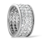 14K White Gold 5.0ct Diamond Wide Eternity Band Ring
