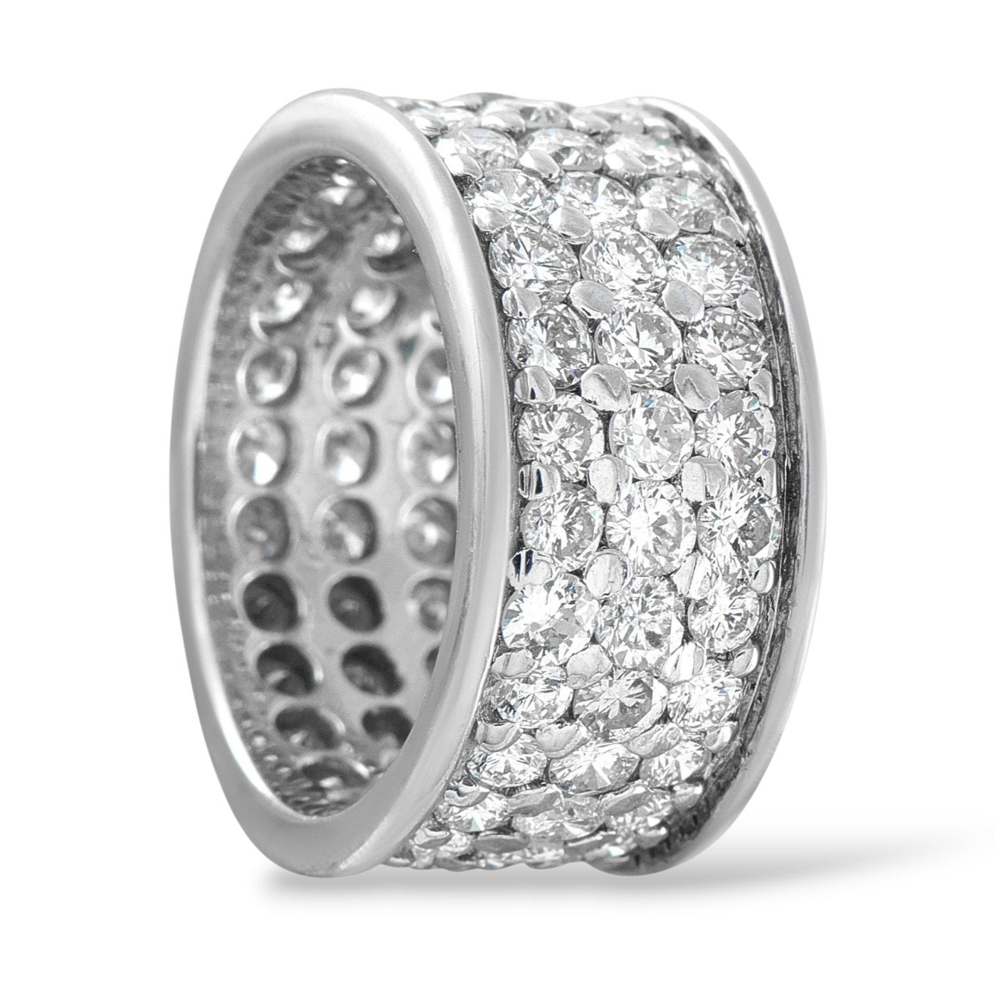 14K White Gold 5.0ct Diamond Wide Eternity Band Ring