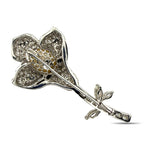 18K White Gold and 5.61ct Diamond Flower Brooch