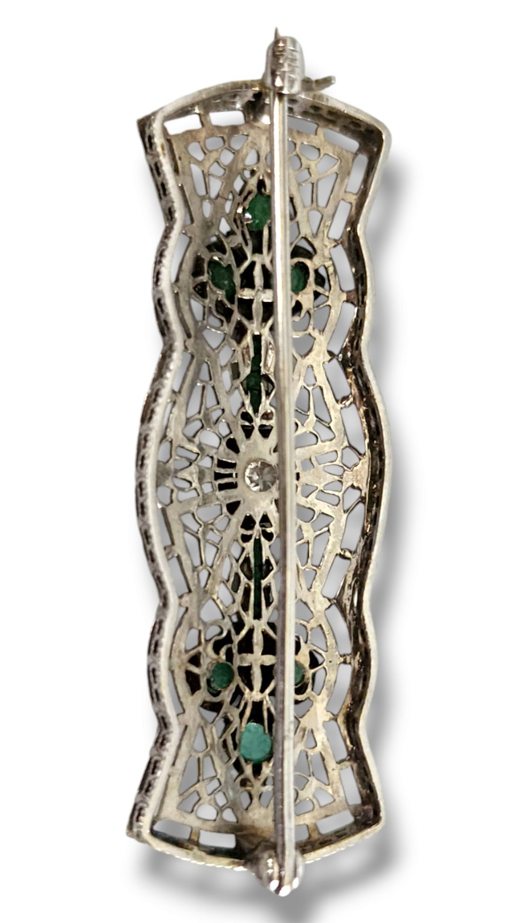 Art Deco 1930 Platinum Brooch with Diamonds