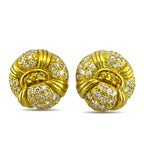18K Yellow Gold 2.1ct Diamond and Yellow Sapphire Earrings