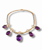 Vintage Gold and Amethyst Women's Necklace