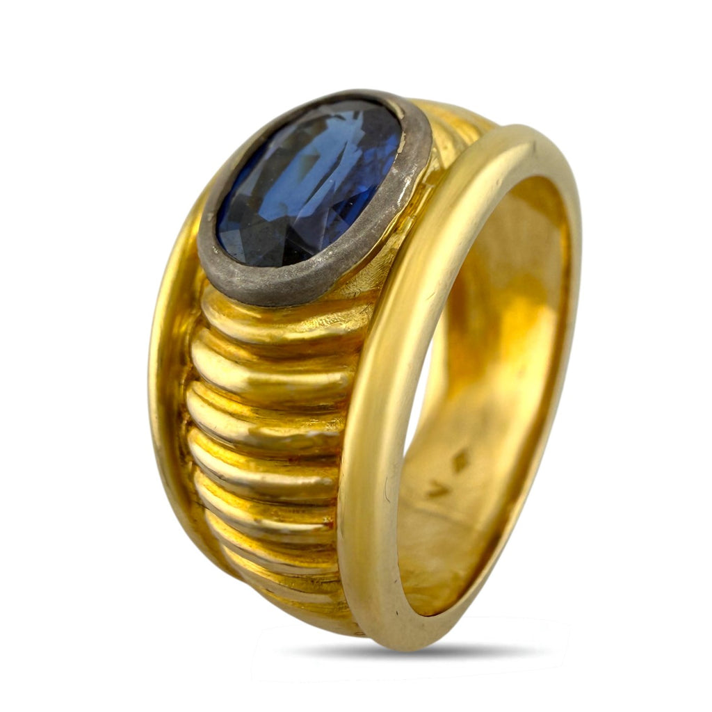 18K Yellow Gold Blue 1.50ct Sapphire Ring, Yellow gold -  1.50ct. tw. Sapphire