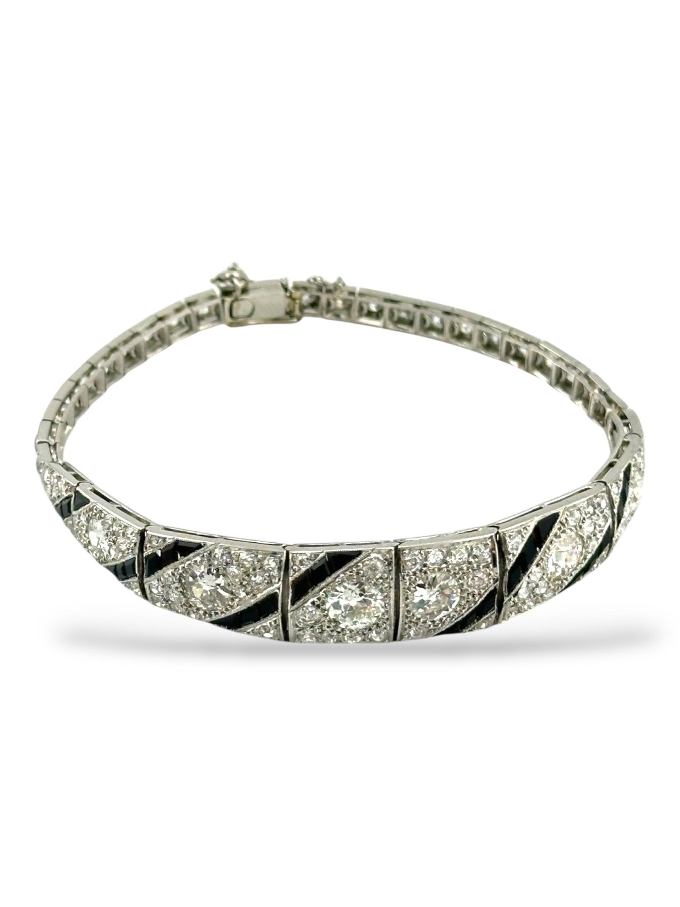 18K Gold Art Deco 6.0ctw. Diamond Bracelet