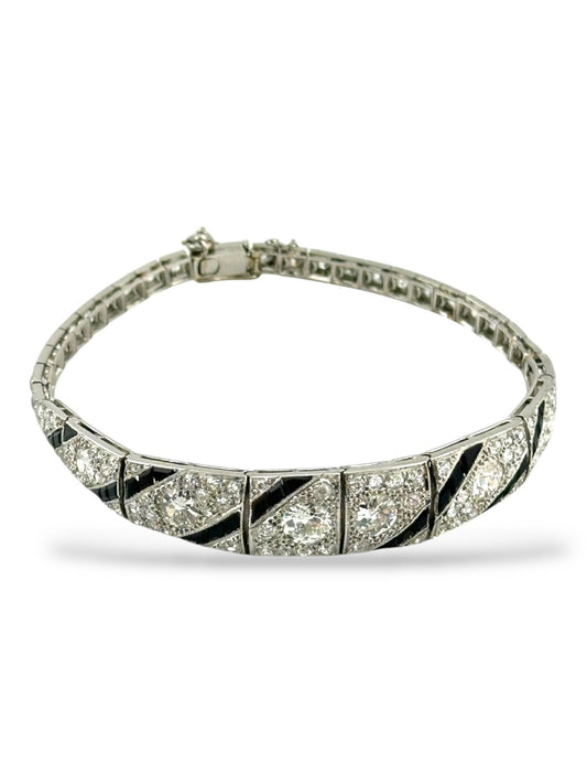18K Gold Art Deco 6.0ctw. Diamond Bracelet