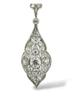 Antique White Gold and Platinum Necklace with Large Diamonds 2.34ct