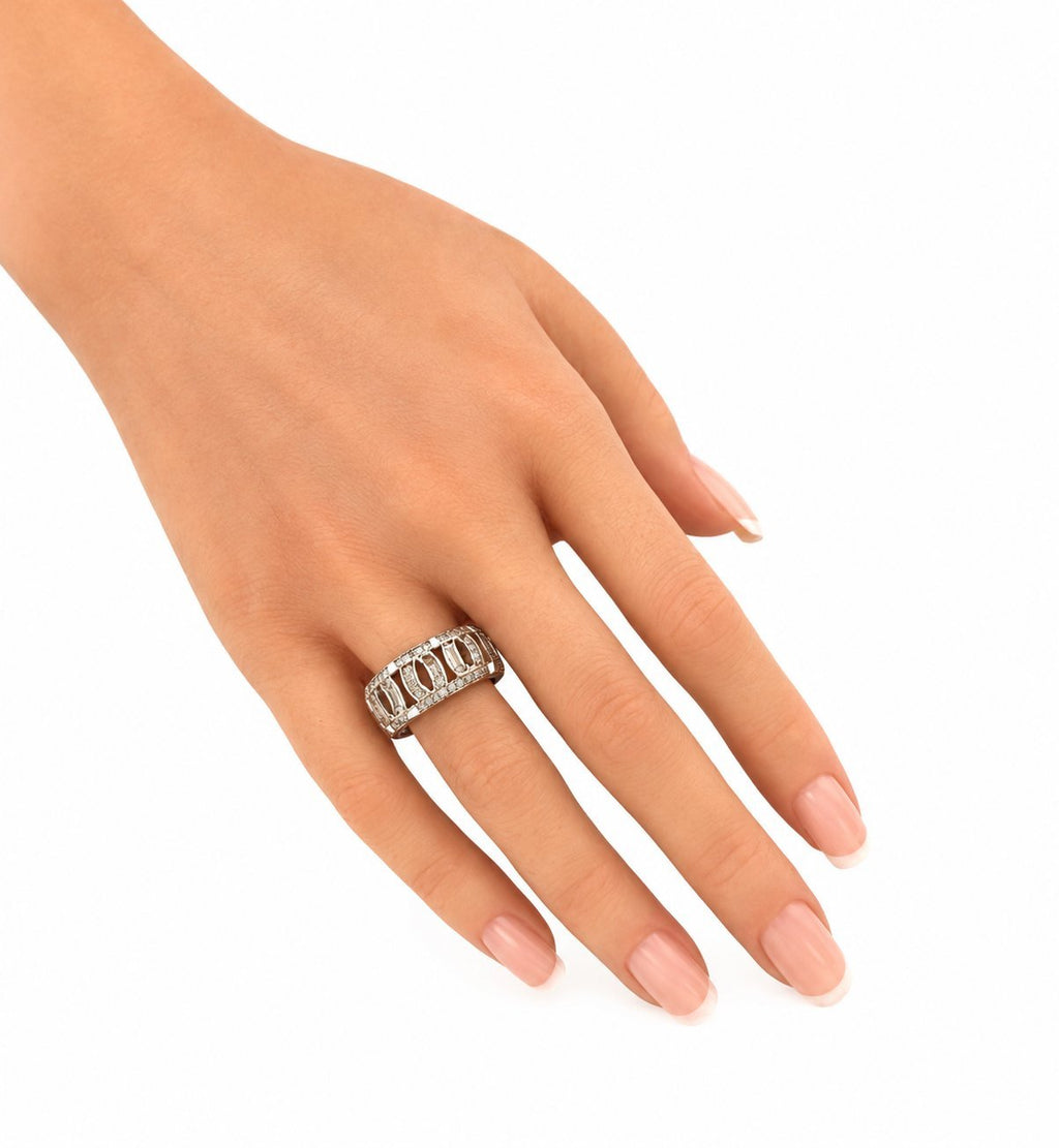 14K White Gold 1.00ct Diamond Band Ring