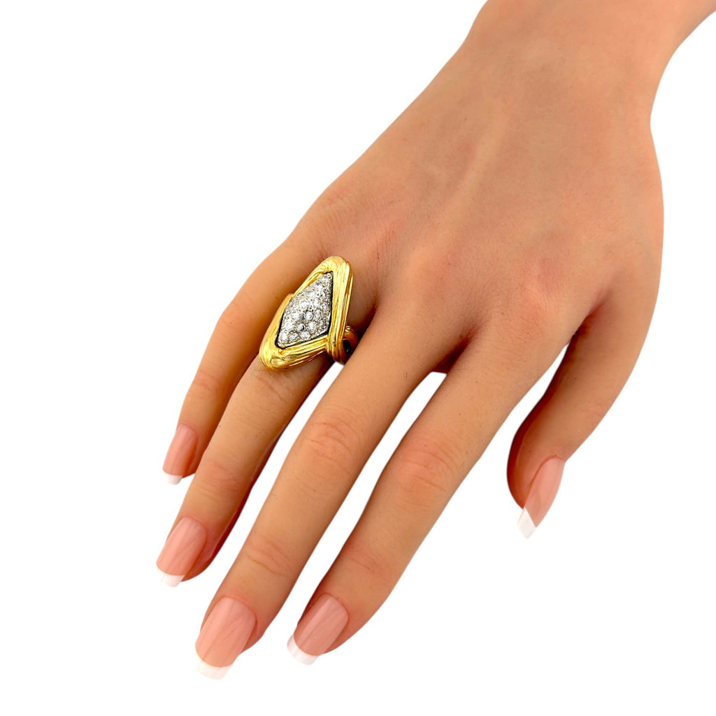 Yellow Gold 2.00ct Diamond Rhomboid Ring