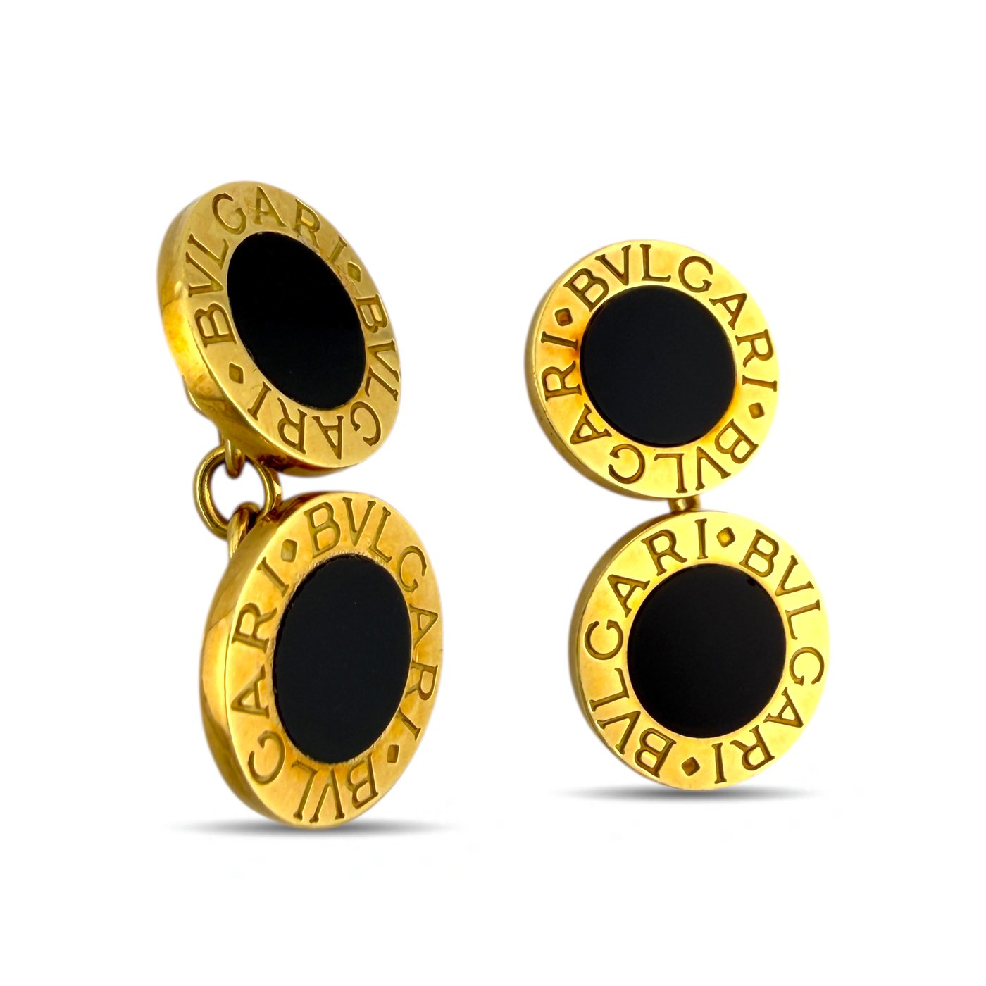 Bvlgari 18K Yellow Gold Cufflinks with Original Box
