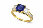 18K Yellow Gold 1.25ct Sapphire and 1.0ct Diamond Ring