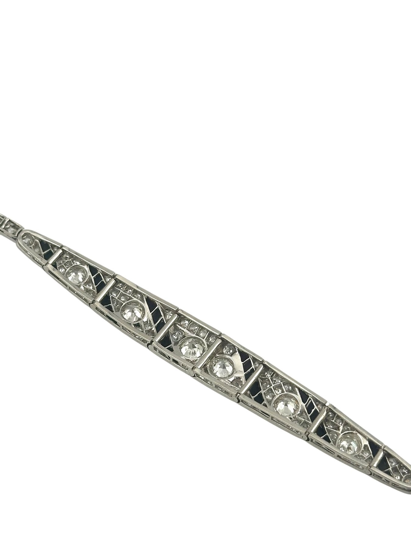18K Gold Art Deco 6.0ctw. Diamond Bracelet