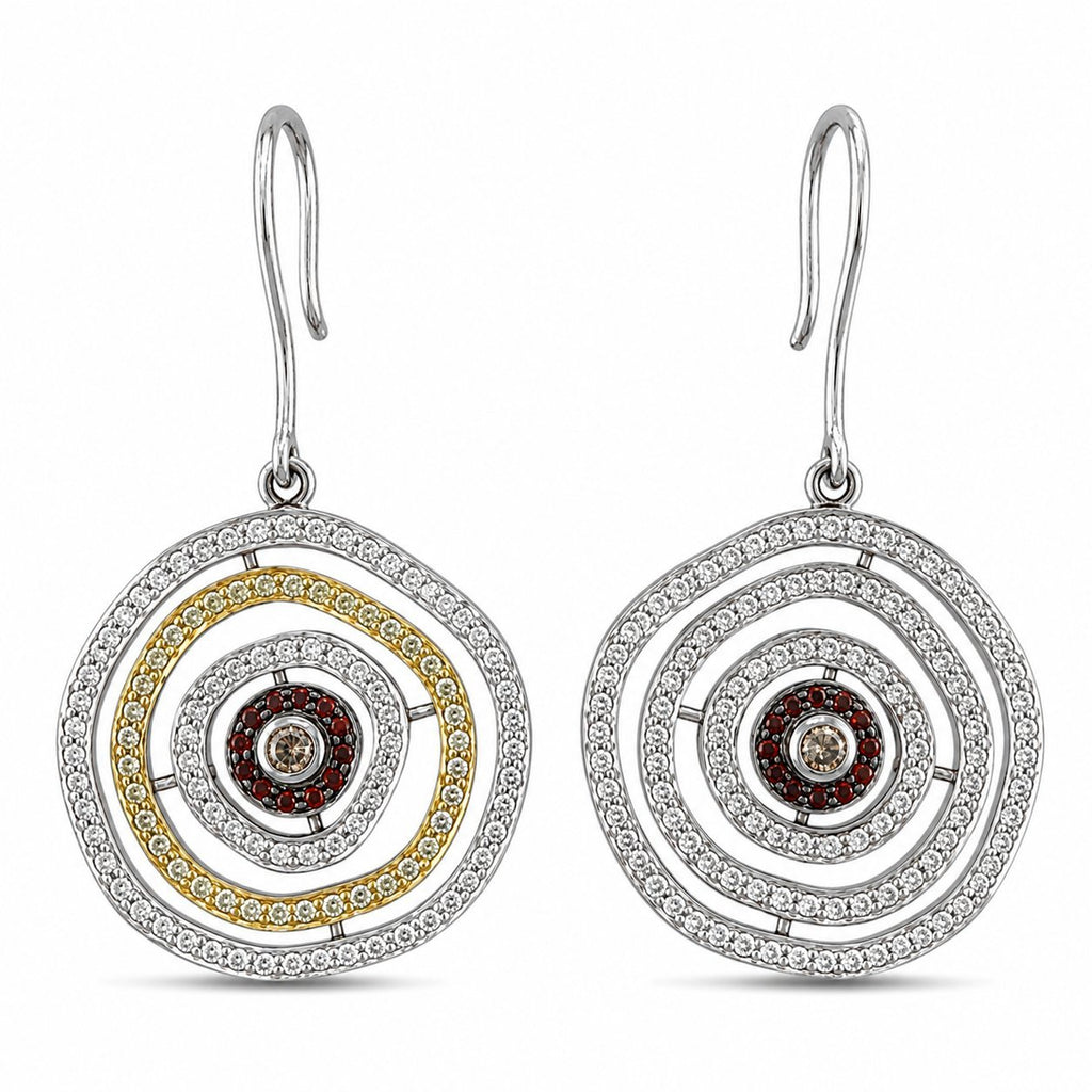 Platinum 5.00ct Diamond Convertible Circle Earrings