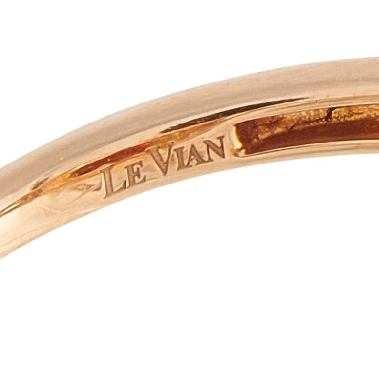 LE VIAN 14K Rose Gold 1.01ct Diamond and 6.0ct Garnet Ring