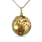 14K Yellow and Rose Gold Sculpted Earth Pendant