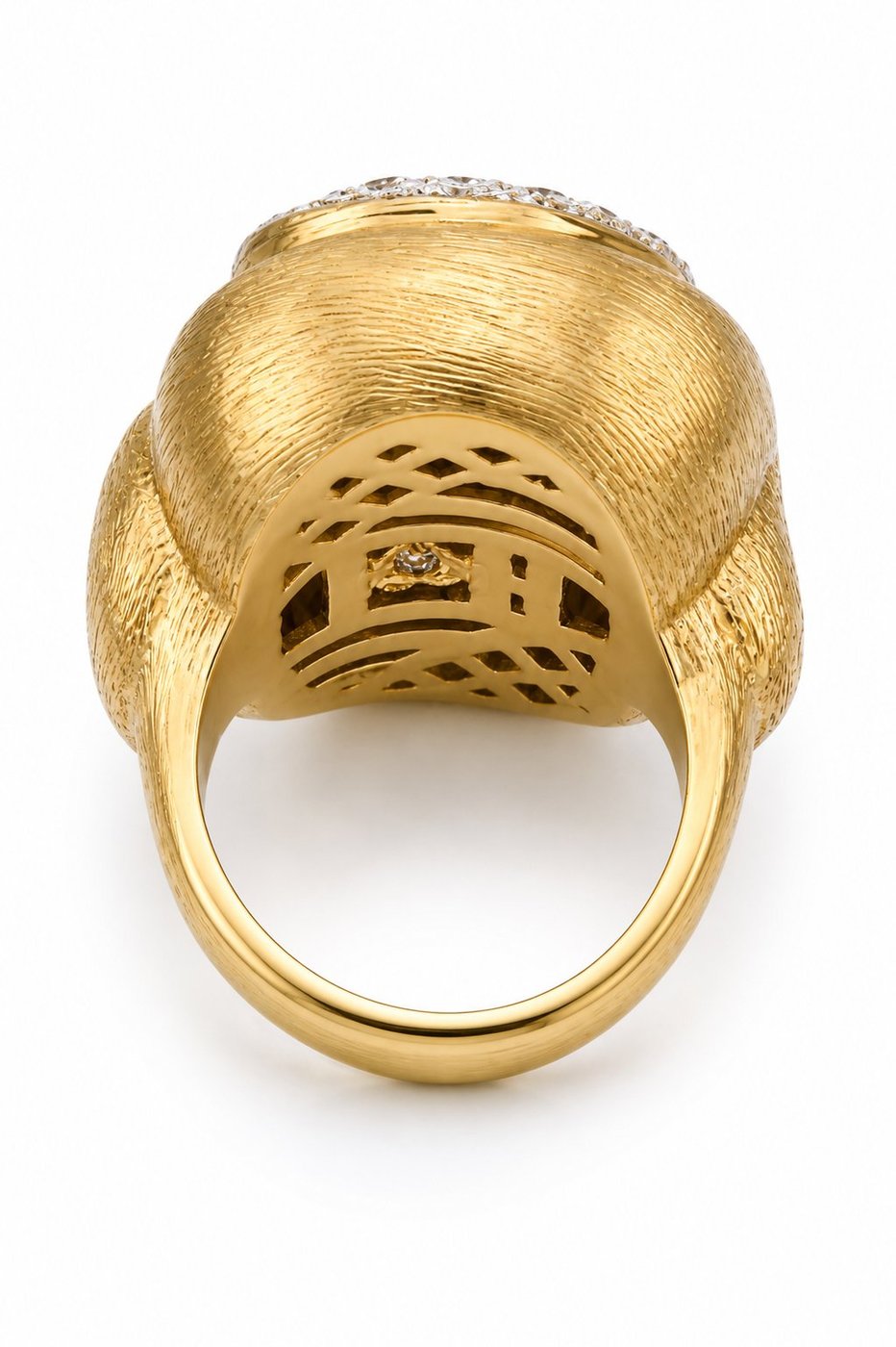 18K Yellow Gold 3.00ct Diamond Square Face Ring