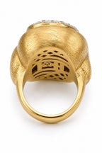 18K Yellow Gold 3.00ct Diamond Square Face Ring