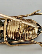 Antique K. Faberge, 56K Gold Beetle Brooch with Diamonds