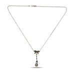 14K White Gold 1ct Diamond Pendant Necklace