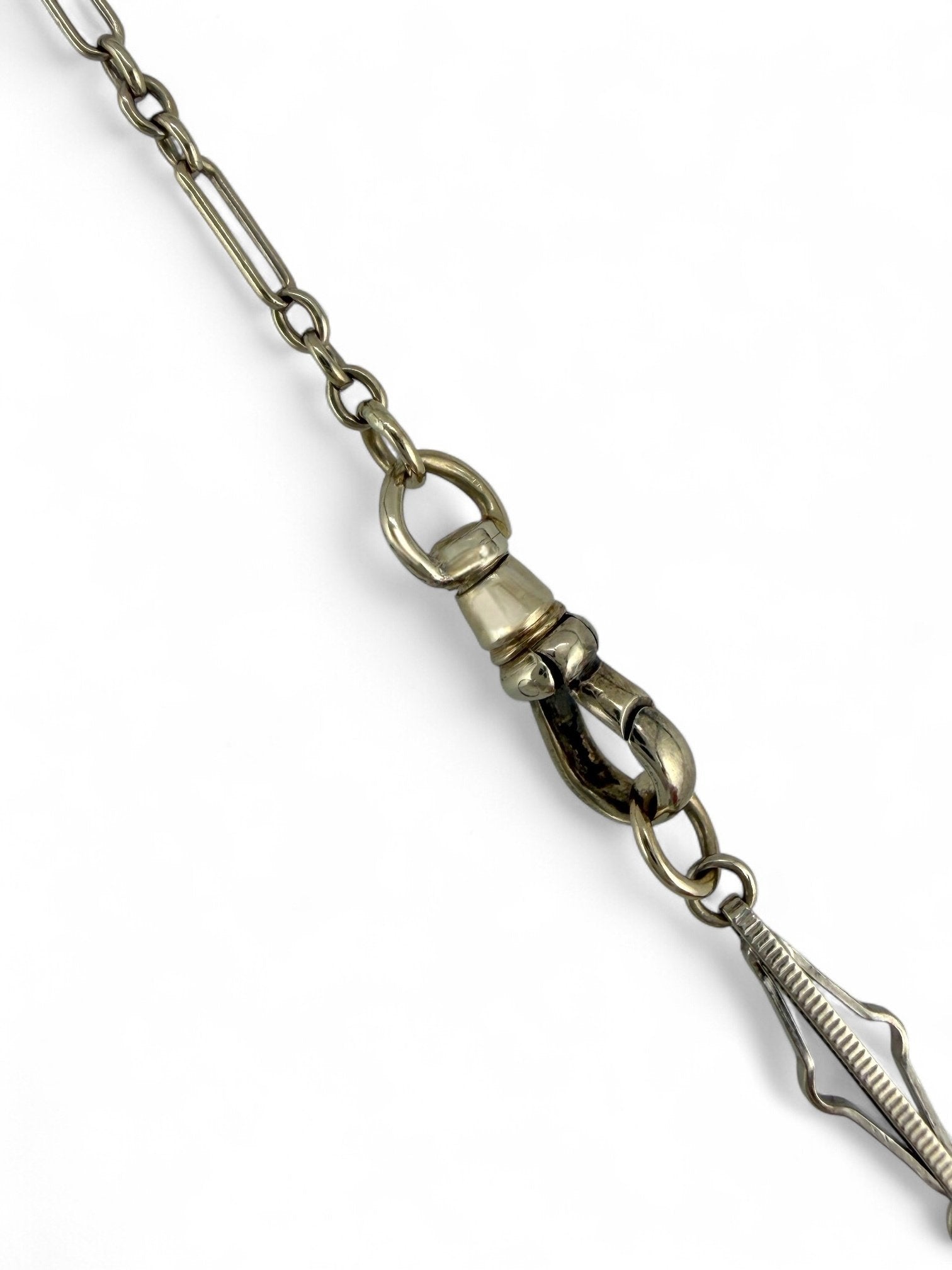 Antique White Gold and Platinum Necklace with Large Diamonds 2.34ct