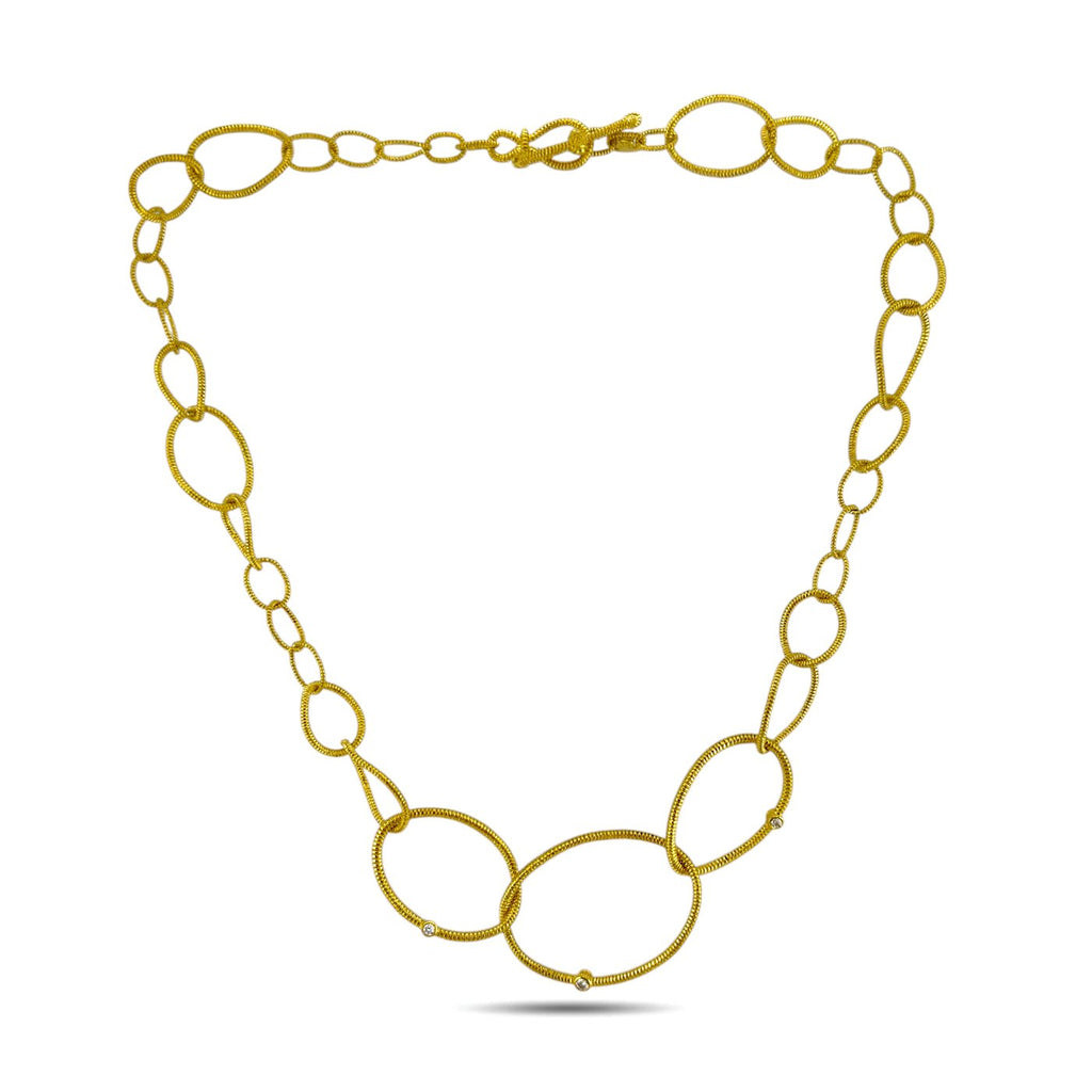 Judith Ripka 18K Yellow Gold 0.25ct Diamond Necklace and Earrings Set
