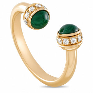 Piaget Possession 18K Yellow Gold Diamond Chrysoprase Ring