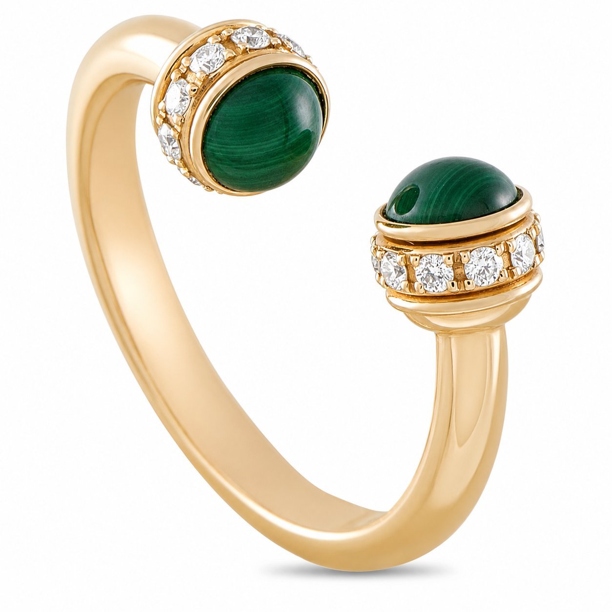 Piaget Possession 18K yellow gold open ring with chrysoprase and diamonds