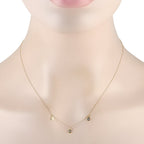 14K Yellow Gold 0.06ct Diamond Station Necklace