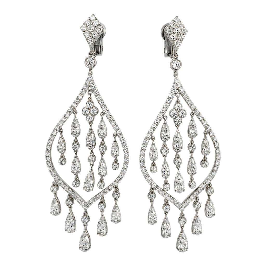 Crivelii 18K White Gold and  8.00ct Diamond Earrings