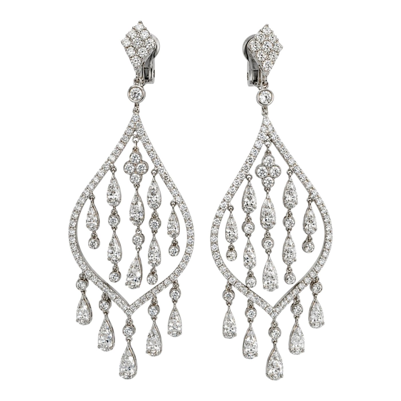 Crivelii 18K White Gold and  8.00ct Diamond Earrings