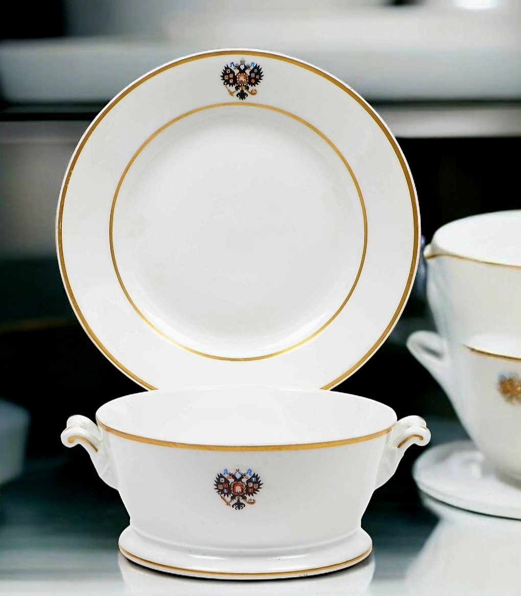 Imperial Rare Russian Porcelain Coronation Service Circa 1800s Bowl