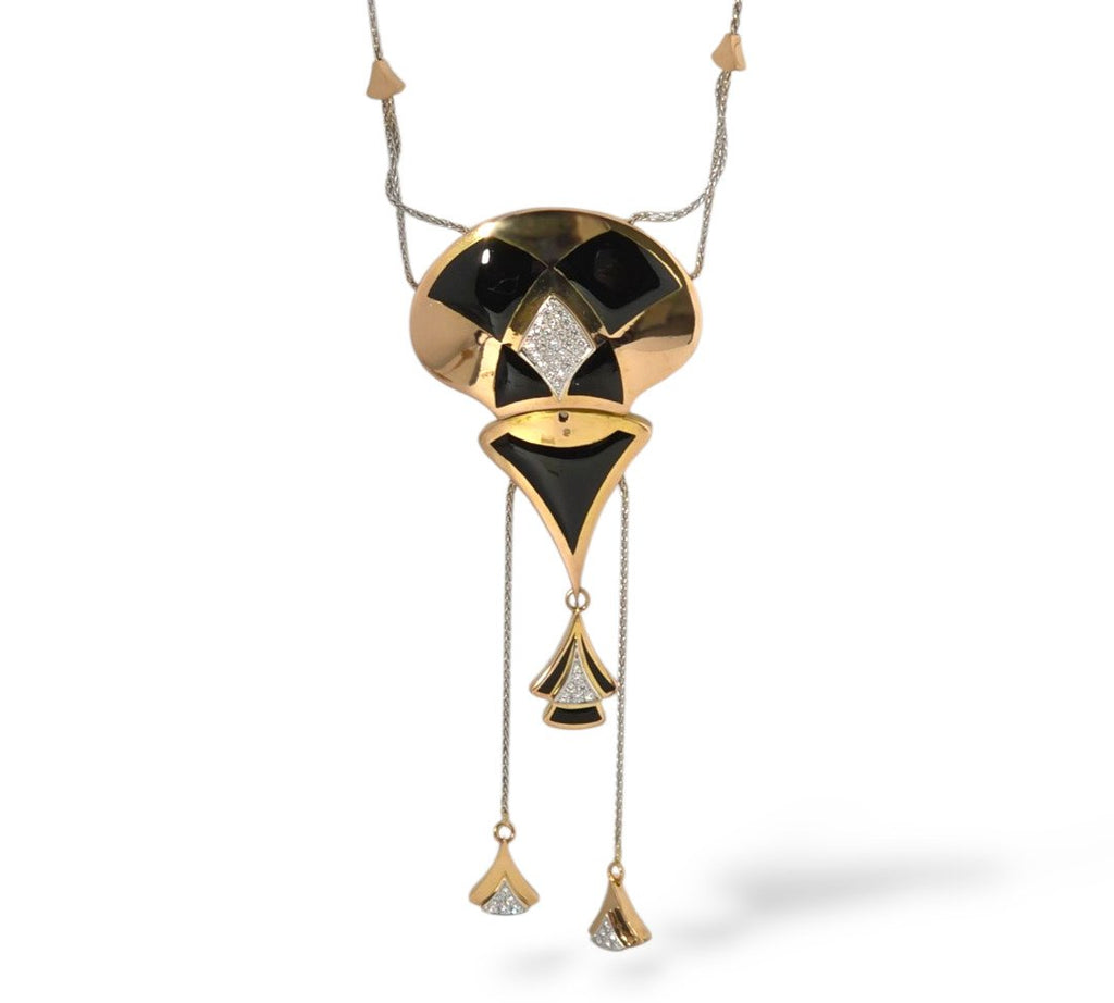 Cesare De Vecchi Italy 18K Gold and Diamond Necklace