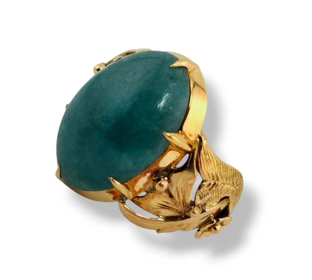18K Gold Ring with Deep Green Emerald