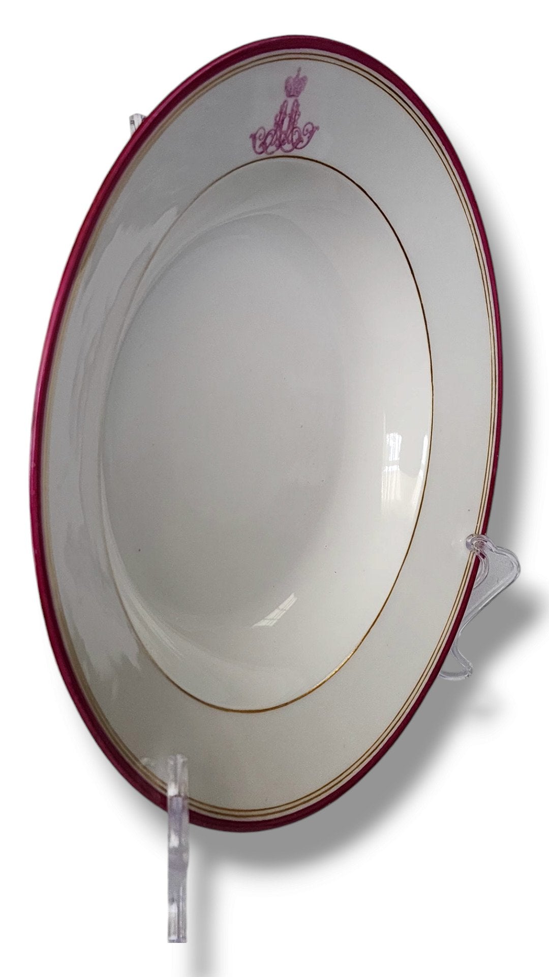 Imperial Russian Porcelain Plate from an Everyday Service for Grand Duke Alexander Alexandrovich
