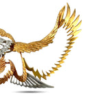 14K Tri-Color Gold 1.0ct Diamond Eagle Silhouette Large Brooch
