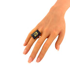 Vintage 14K Yellow Gold Floral Rectangular Ring